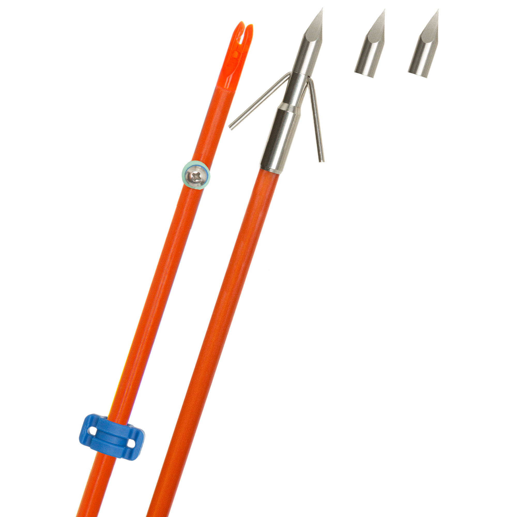 Muzzy Bowfishing Arrow Iron 2-Blade w/ Chartreuse Arrow (nock, bottle slide  installed) 1034-CBS - Farmstead Outdoors