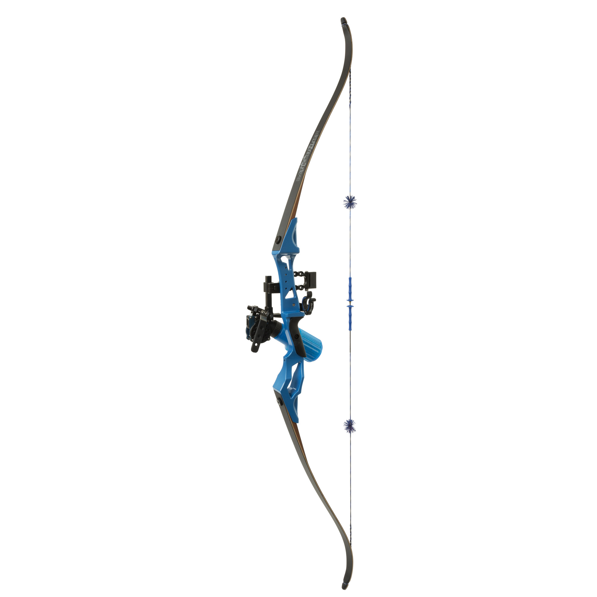 Fin Finder Bank Runner Bowfishing Recurve Package W-winch Pro Bowfishing Reel Blue 35 lbs. RH